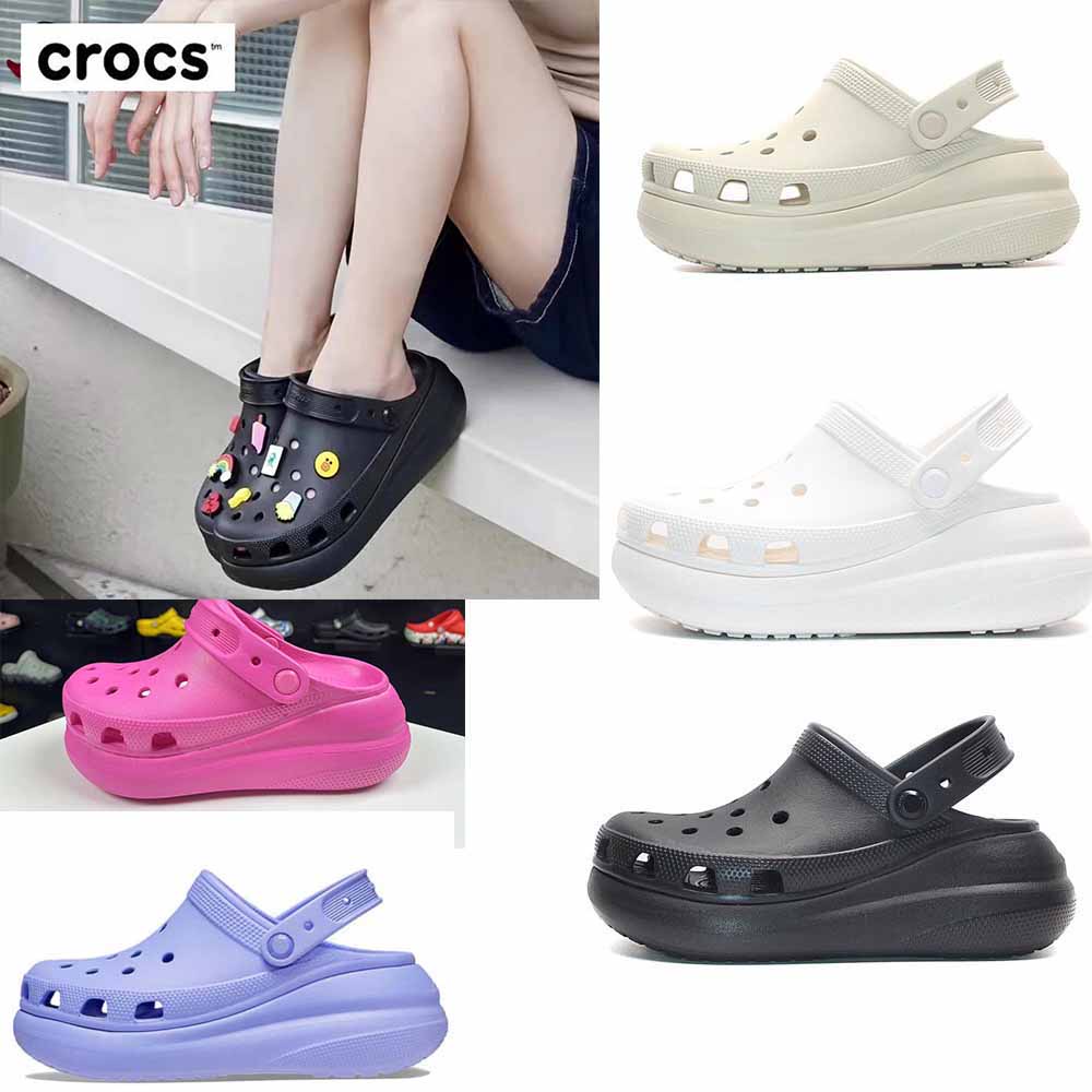 Jual Sandal Crocs Classic Crush Clog Wanita Sandal Wanita Tinggi 7 Cm ...