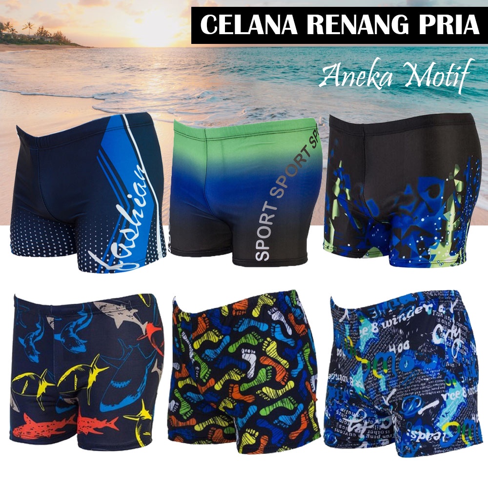 Jual Celana Renang Pria Fashion Swimsuit Swimming Trunk Swimwear Men Olahraga Clana Pendek Kolor