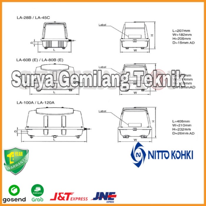 Jual Aerator Nitto Kohki Medo Air Blower La A Pompa Udara Kolam Koi