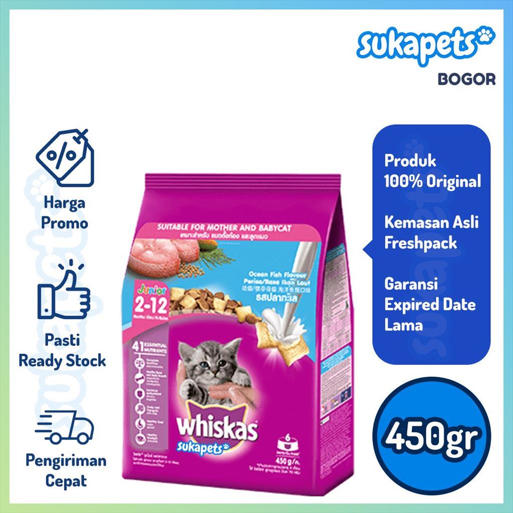 Jual Whiskas Kitten Junior Ocean Fish Dry Food Makanan Kucing Kering