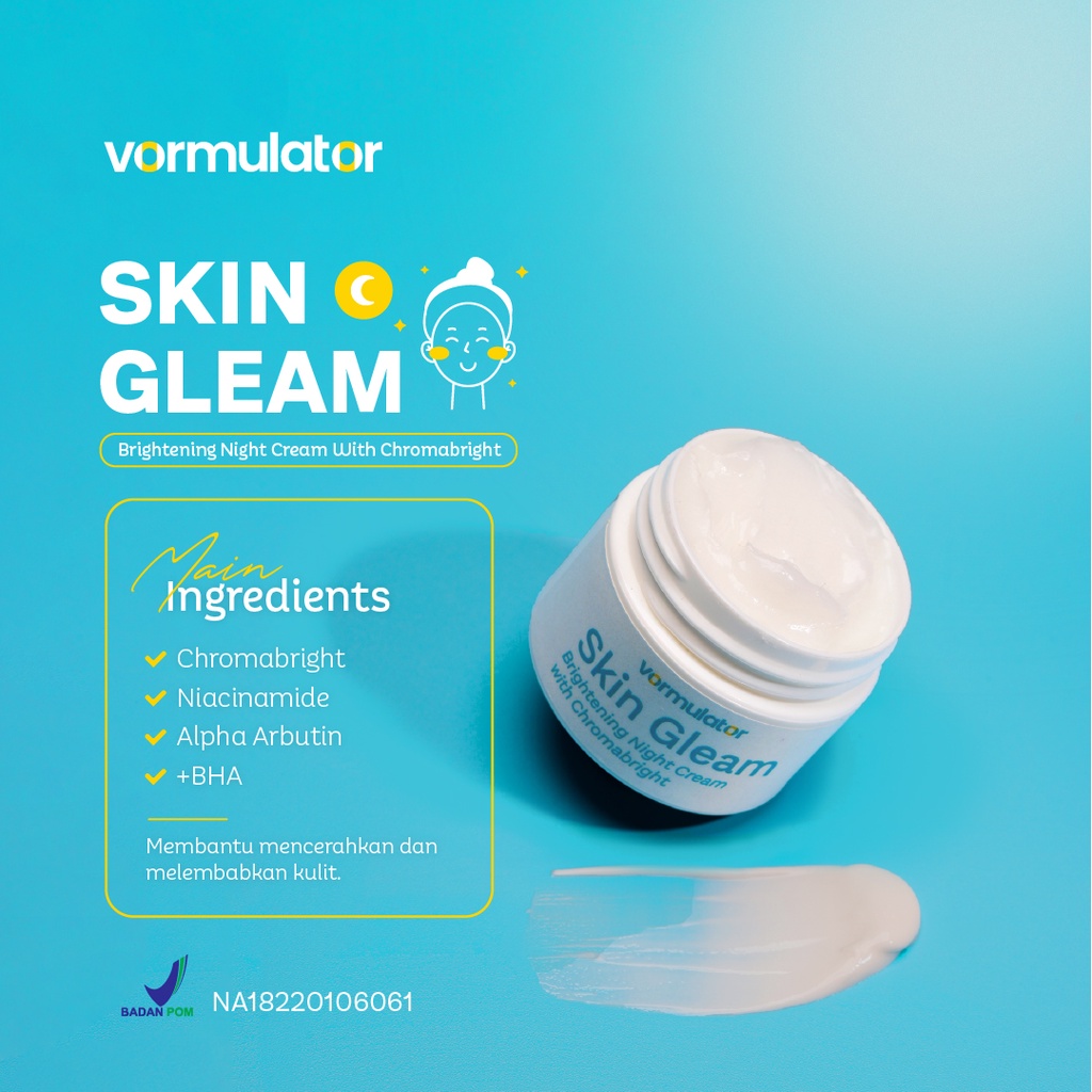 Jual [BPOM] VORMULATOR - Skin Gleam Brightening Night Cream with ...