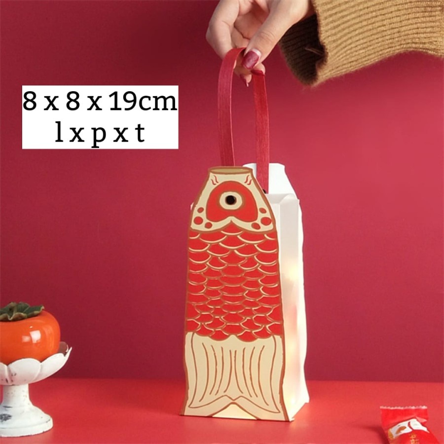 Jual DY PACK BOX TENTENG 3D IKAN KOI MERAH GOLD/GIFT BOX SINCIA CNY-B1 ...