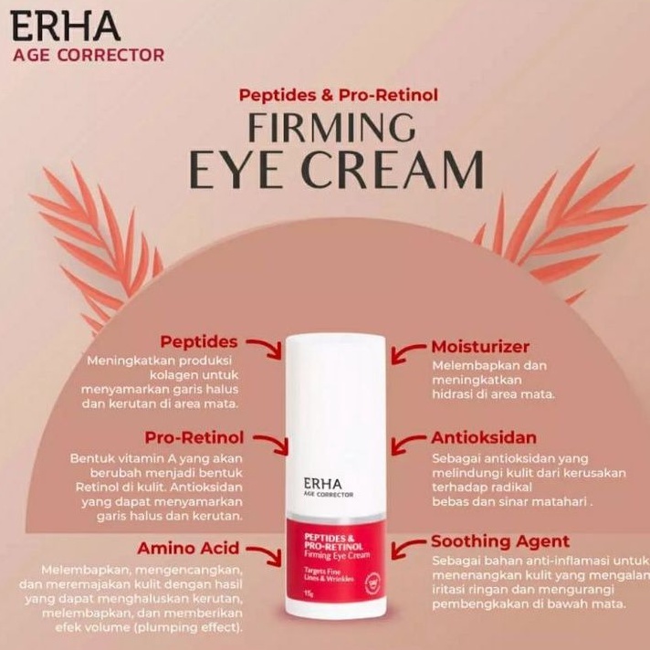 Jual ERHA AGE CORRECTOR FIRMING EYE CREAM PEPTIDES & PRORETINOL 15G
