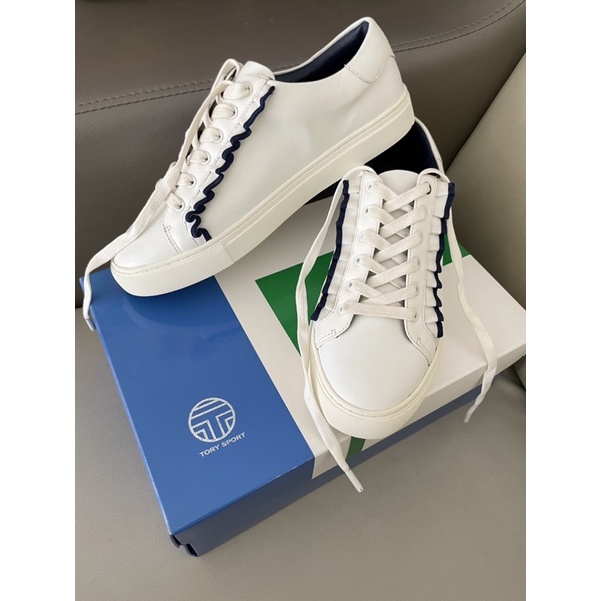 Tory burch ruffle sneaker on sale navy