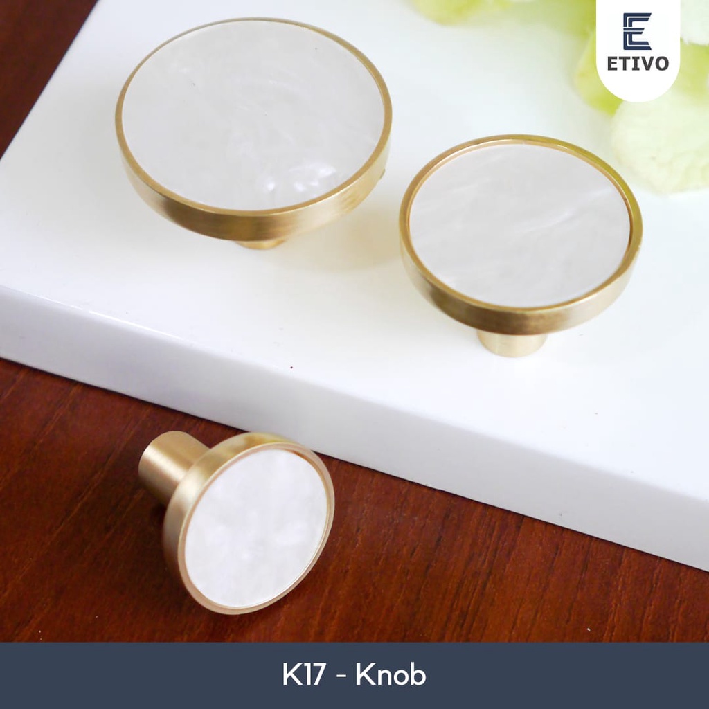 Jual K17 Pearl Pattern Knob Handle Gold | Tarikan Lemari Laci Pentol ...