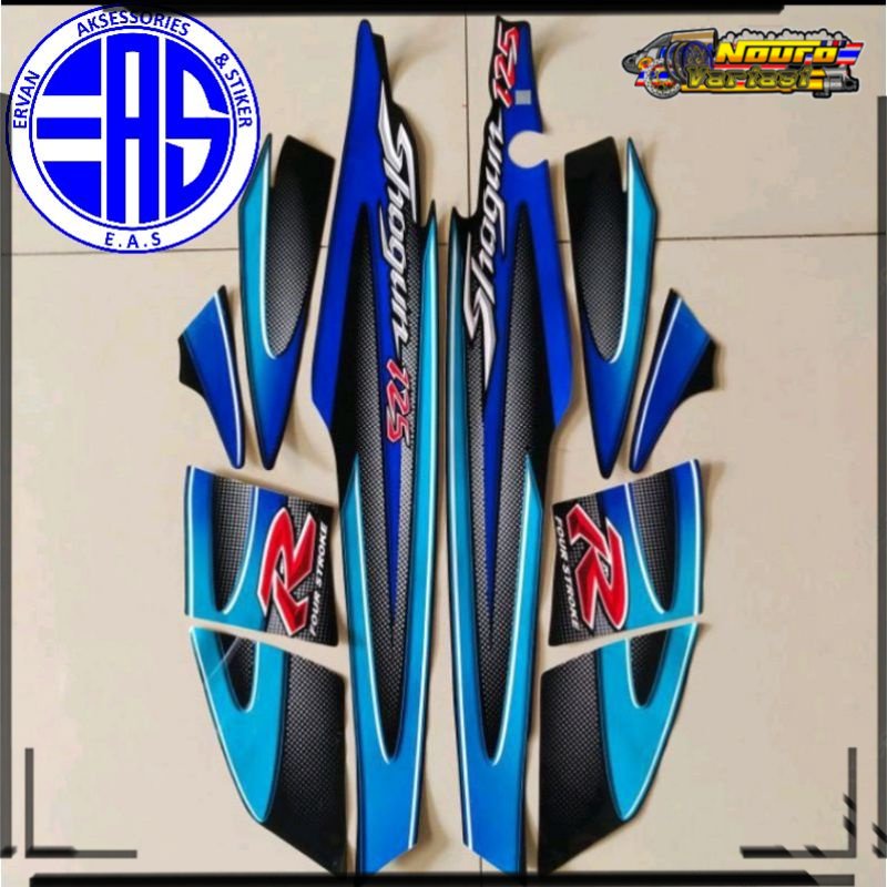 Jual striping stiker motor suzuki shogun 125 r 2005 2006 biru body ...