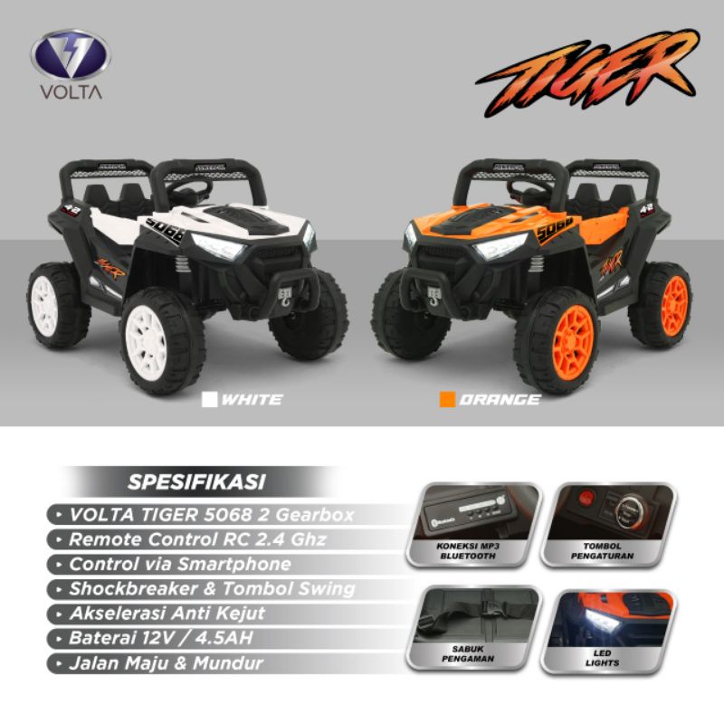 Jual MOBIL AKI VOLTA 5068 TIGER AKI 12 VOLT MAINAN ANAK | Shopee Indonesia