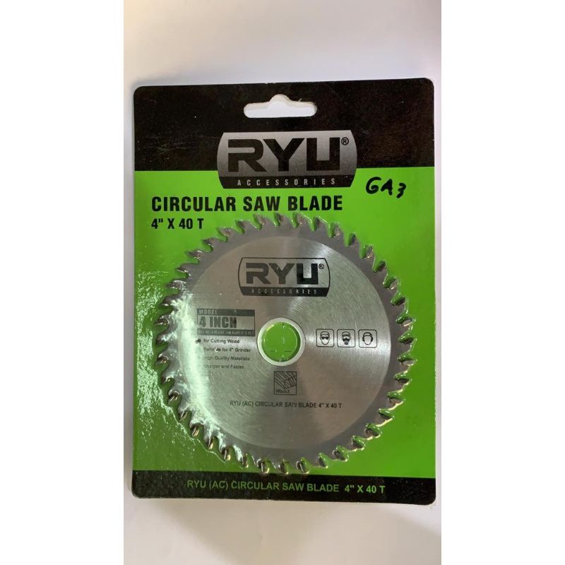 Jual RYU CIRCULAR SAW BLADE 4 INCH X 40 TEETH AC-BD142 | Shopee Indonesia
