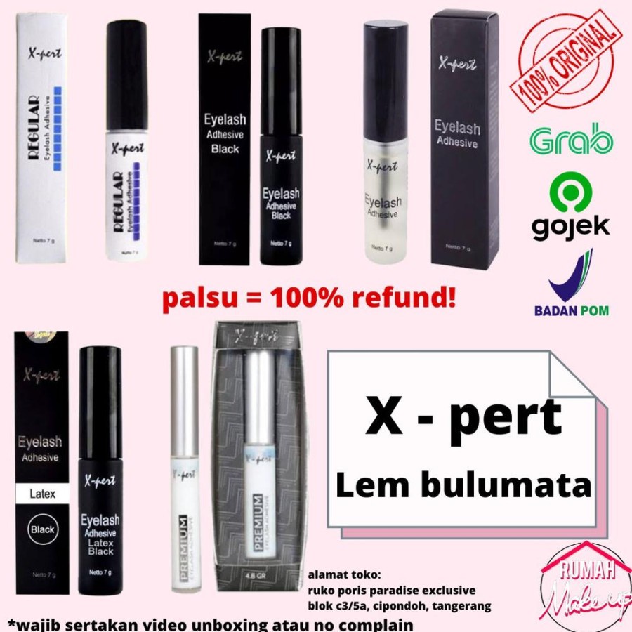 Jual X-Pert Eyelash Adhesive Regular/Clear/Latex/Black/Premium Xpert ...