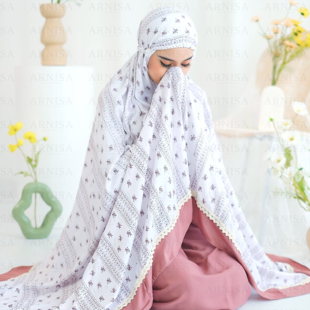 Jual Mukena Jumbo Renda Zahra Dewasa Arnisa Shopee Indonesia