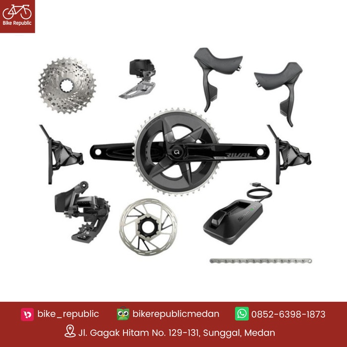 SRAM Rival AXS 2x12 Groupset - 46/33T Chainrings, 10-30T Cassette, Disc Brake, XDR Driver, Power Meter 8 thumbnail image