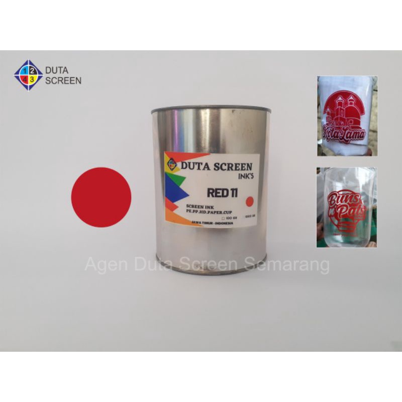 Jual Tinta sablon Duta Screen |warna Red 11 (merah tua) | Shopee Indonesia