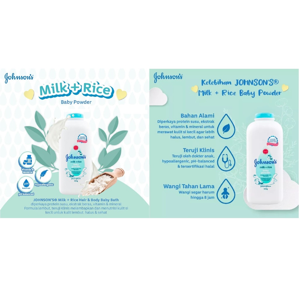 Jual JOHNSONS MILK & RICE baby powder Shopee Indonesia