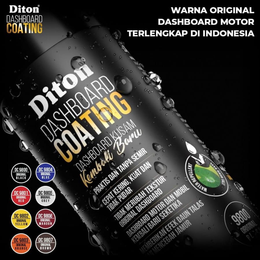 Jual Diton Dashboard Coating Original Black 9800 400ml/ Penghitam