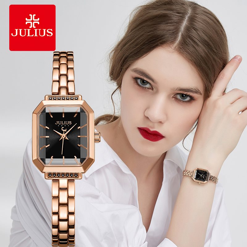 Jual JULIUS Jam Tangan tahan air wanita bentuk persegi , JA-1064 ...