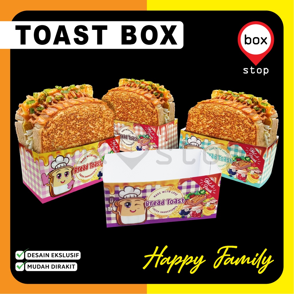 Jual Toast Box Roti Bakar - HAPPY FAMILY ed - IVORY 10x5x5 - (50 pcs ...