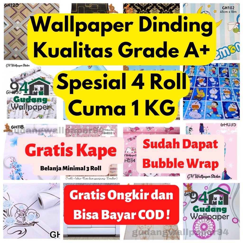 Jual (COD) Gudang Wallpaper Stiker Dinding Kamar Tidur dan Ruang Tamu