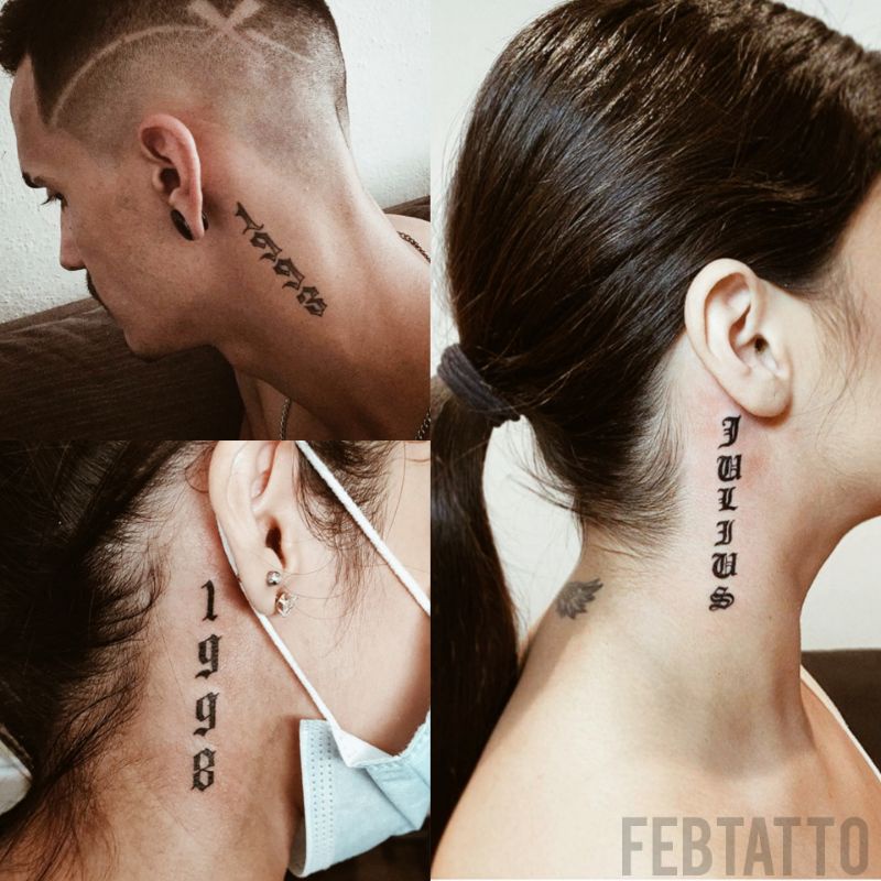 Jual Custom Tato leher vertikal Sesuai Keinginan Tatto temporer