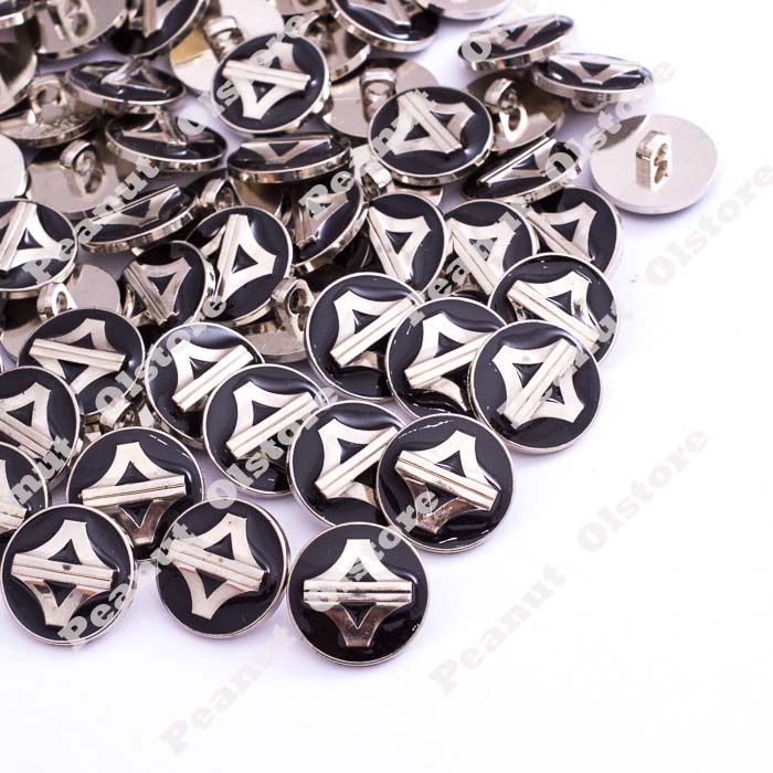 Jual ( Harga per biji ) Kancing 1,9cm Black Reflection perak / silver ...