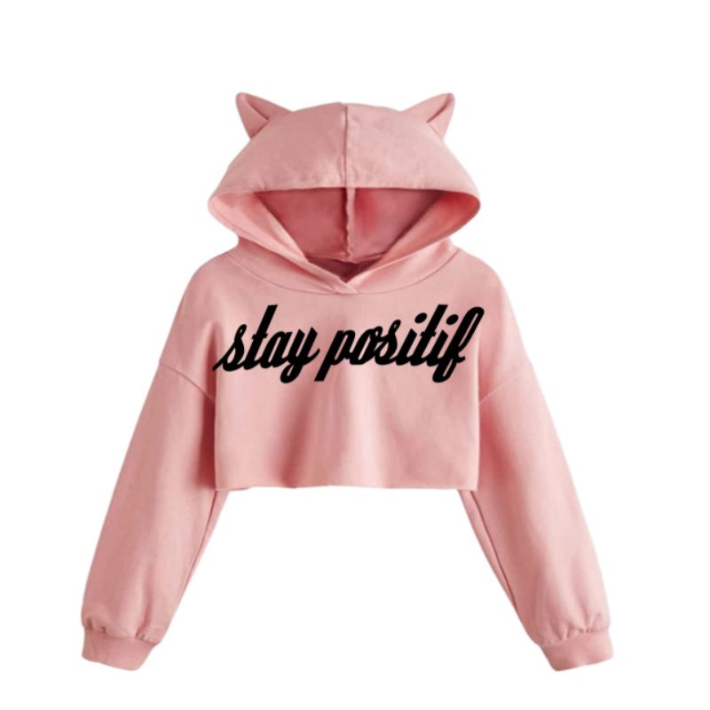 Jual Ongqistore,Sweater Hoodie Crop Top Anak Perempuan Stay