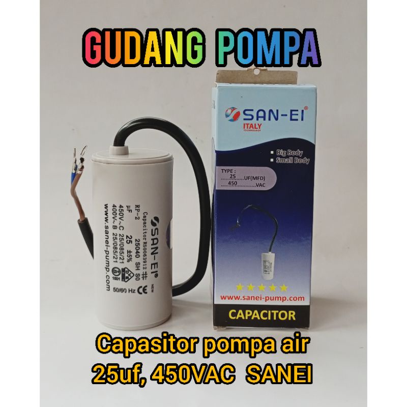 Jual Capasitorkapasitor Pompa Air 25uf 450vac Sanei Original Shopee Indonesia 4213