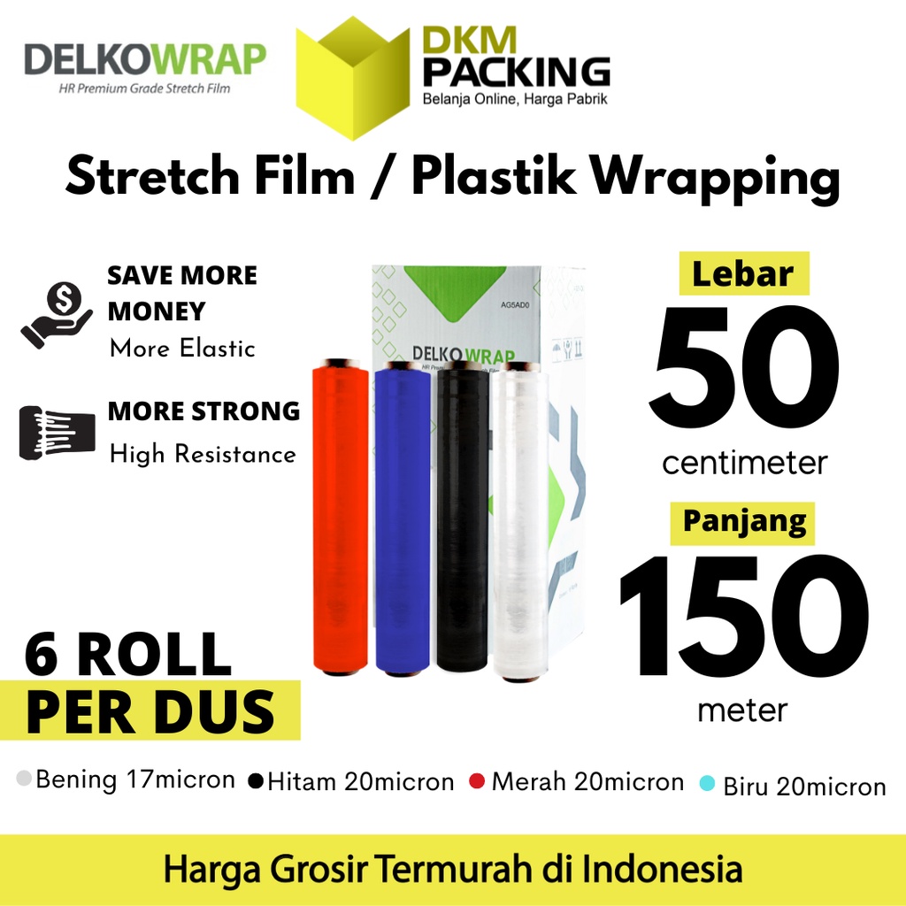 Jual Plastik Wraping Stretch Film Plastic Wrapping 50cm X 150m ...