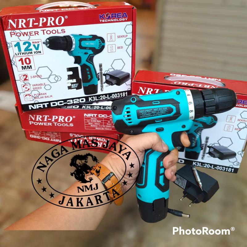 Jual MESIN BOR CORDLESS NRT PRO DC 320 12V CORDLESS DRILL NRT