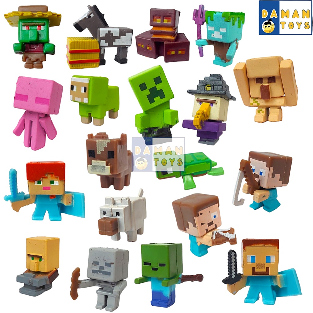 Jual Pajangan Figure Minecraft.Enderman Zombie Alex Steve Miniatur Mine ...