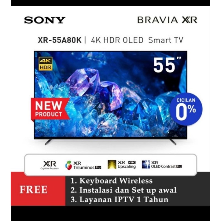 Jual SONY Bravia XR OLED A80K 4K HDR Google Smart TV 55 Inch XR-55A80K ...