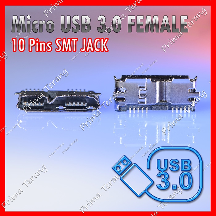 Jual SMT Soket Micro USB 3.0 Female Jack konektor 10 pin SMD | Shopee ...