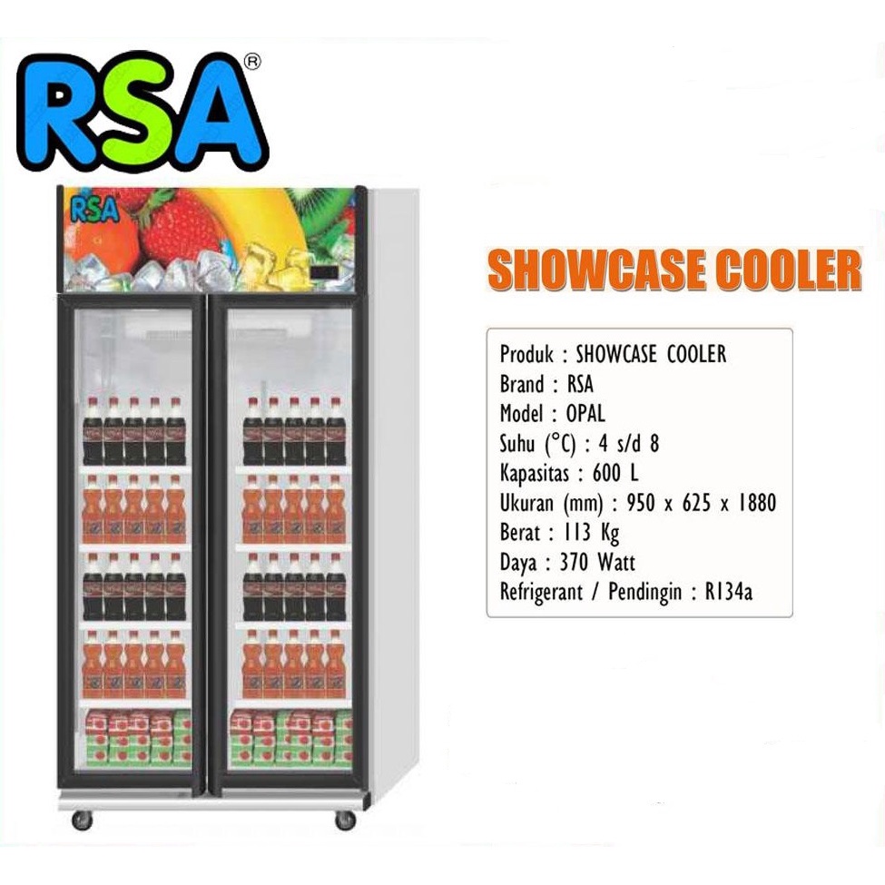 Jual RSA OPAL Showcase 2 Pintu 600L | Shopee Indonesia