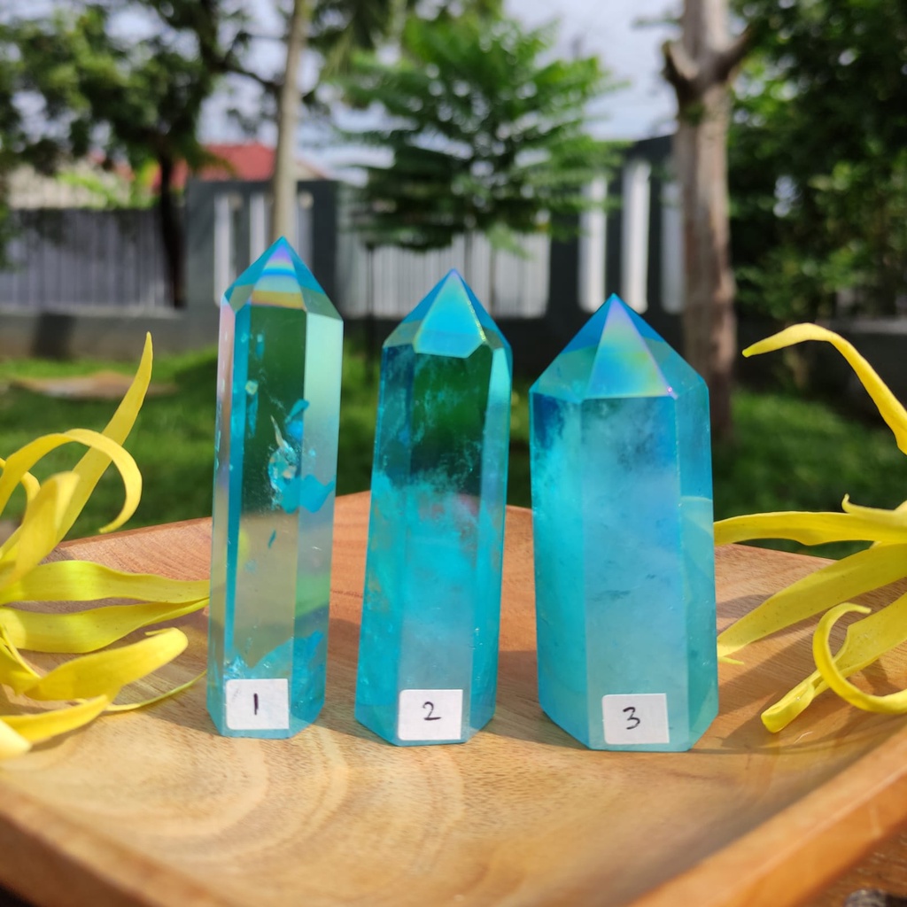 Jual Aqua Aura Blue Quartz - Green Quartz Biru Tower Stone - Aruna ...