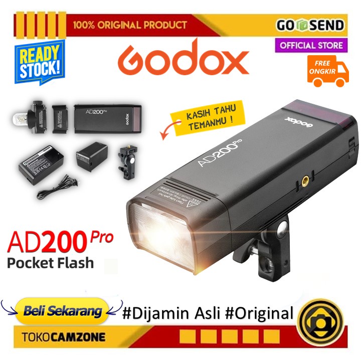 Godox 2.4G X System Godox AD200 Pro 200W Portable Flash Kit With