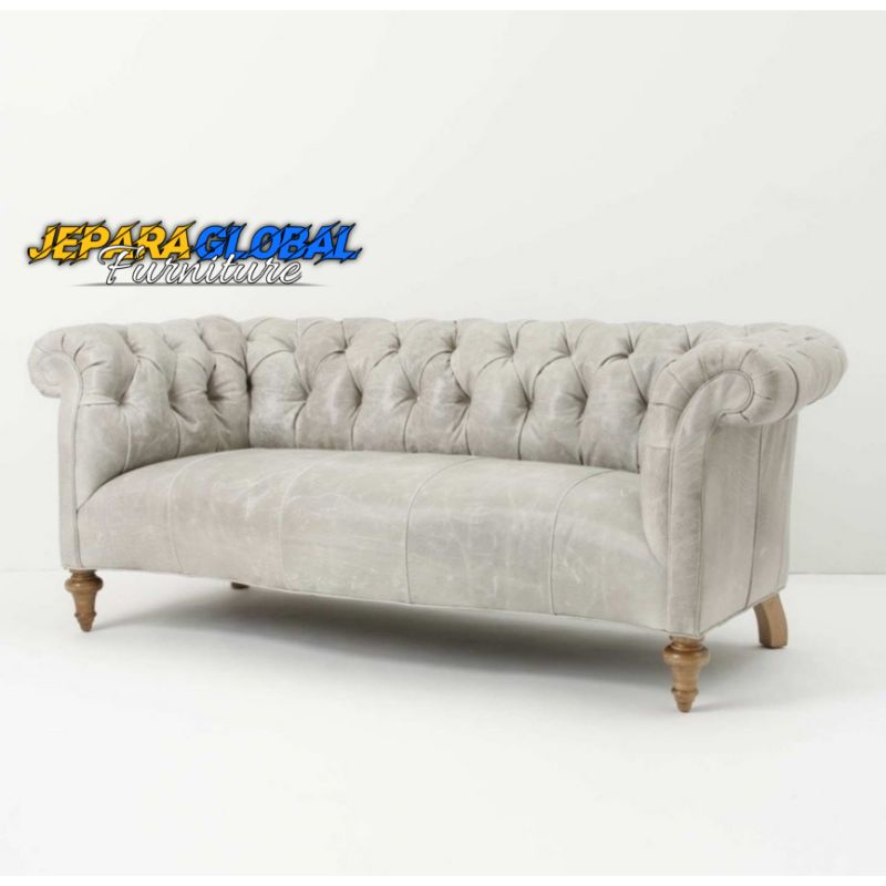 Jual sofa tamu leather milano glossy ( sofa jok button,kursi sofa jati