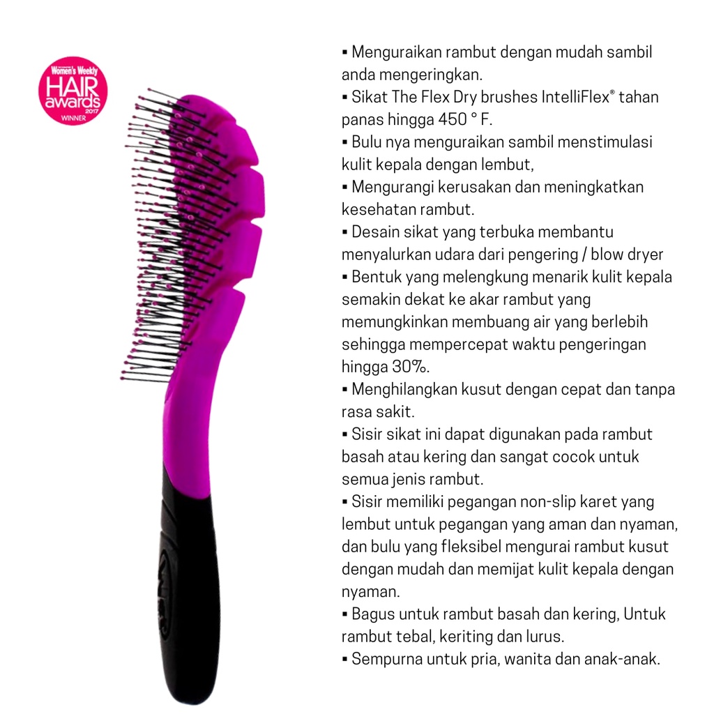 Jual The Wet Brush Pro Flex Dry Mengurai rambut kusut dengan mudah dan ...