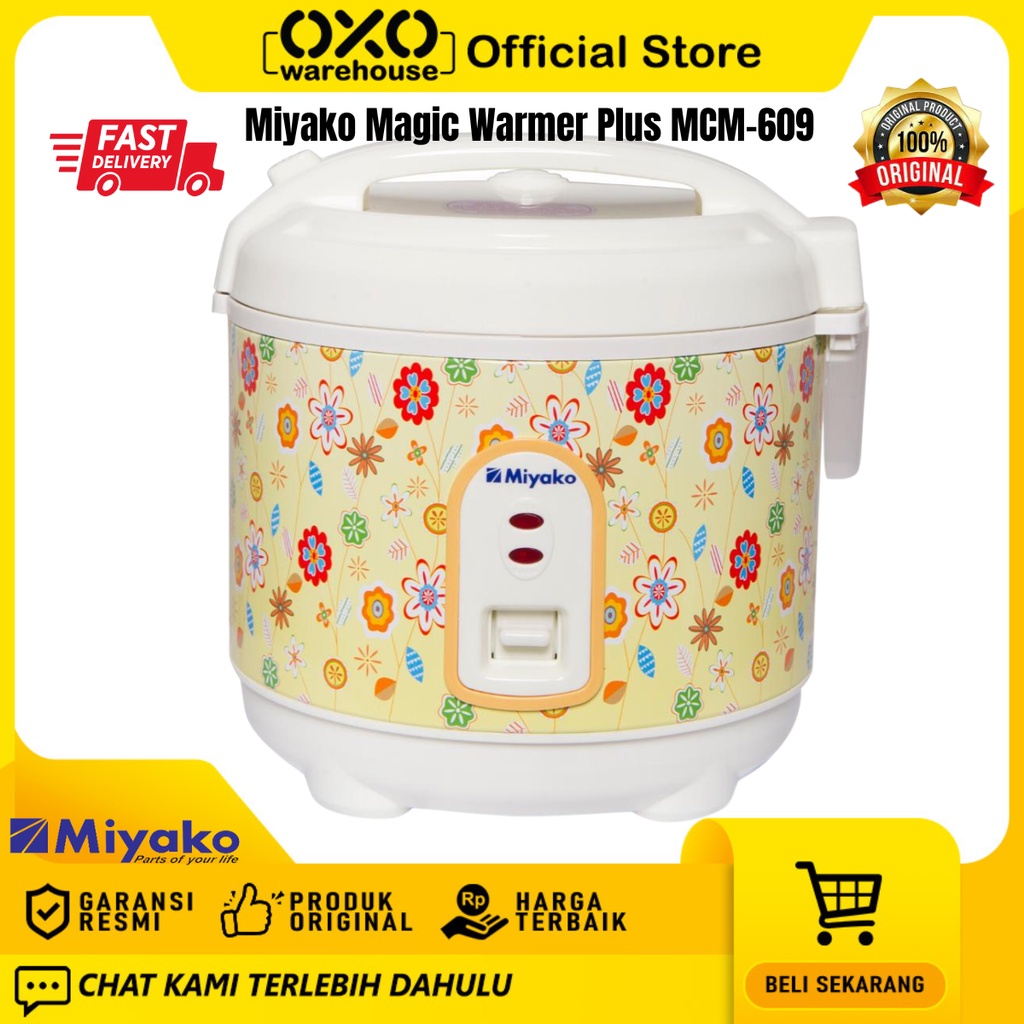 Jual Miyako Rice Cooker MCM609 0.6 Magic Warmer Plus Penanak Nasi Mini Low Watt Garansi Resmi