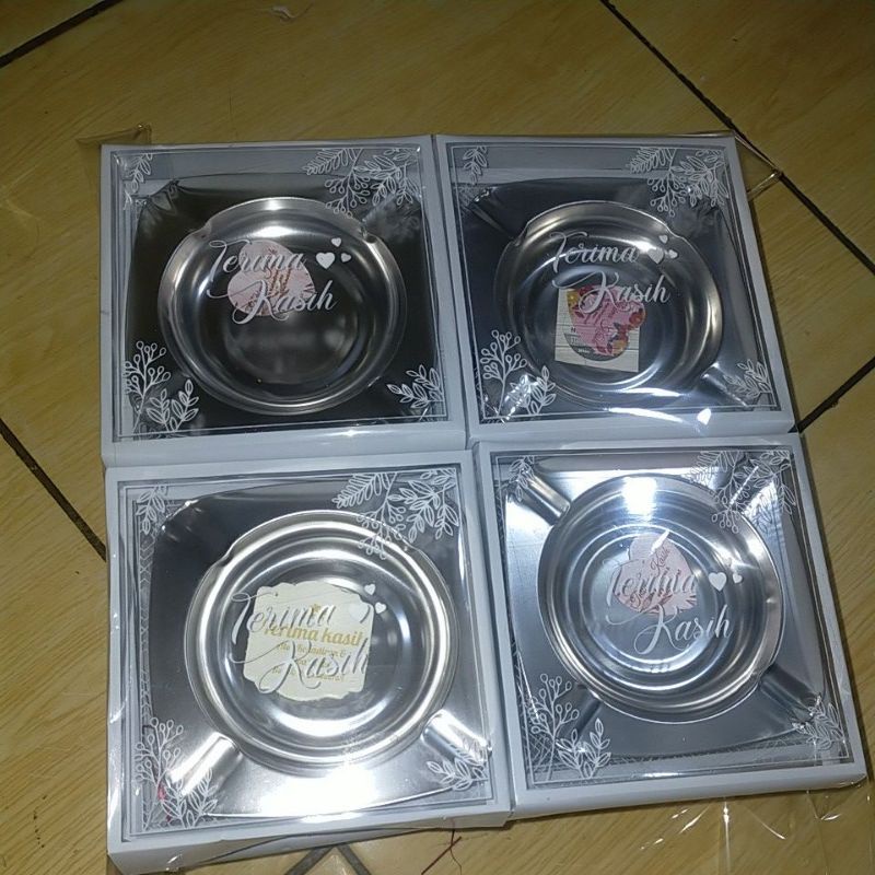 Jual souvenir asbak rokok stainless steel kemas mika | Shopee Indonesia