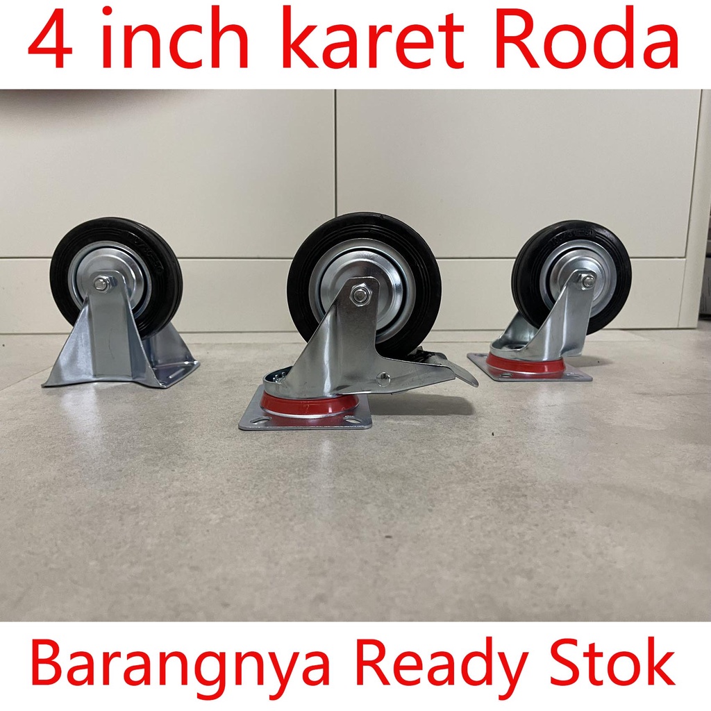 Jual Roda Troli 4 Inch Harga Per Set ( Isi 2 PCS ) Etalase 4 Inch Roda ...