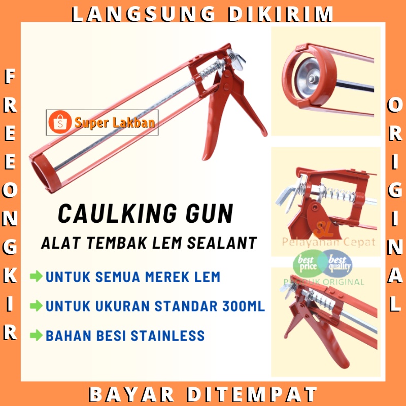 Jual Alat Tembak Sealant Silicone Pistol Tembakan Lem Tabung Caulking Gun Besi Tulang Simple