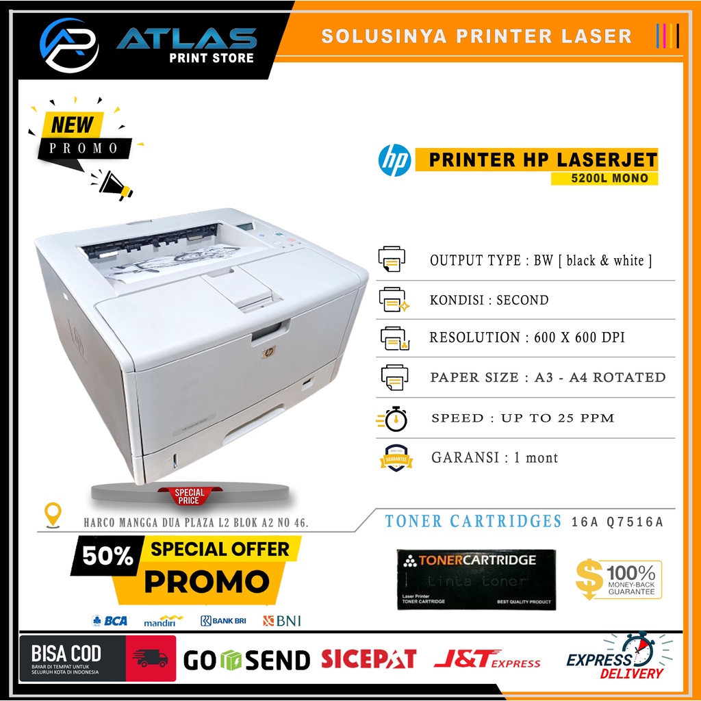 Jual Printer A3 Hp Laserjet 5200 Dnl Printer Hp Laserjet 5200 Lan Shopee Indonesia 0778