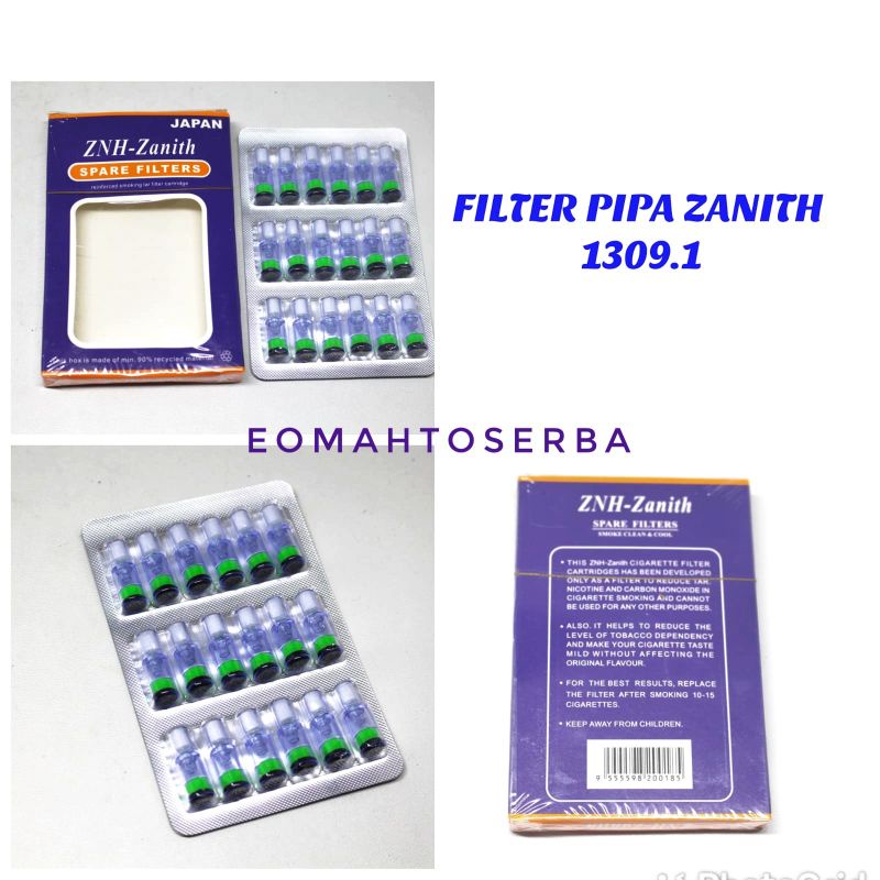 Jual Penyaring Racun Pipa Filter Rokok Zanith Isi Pcs