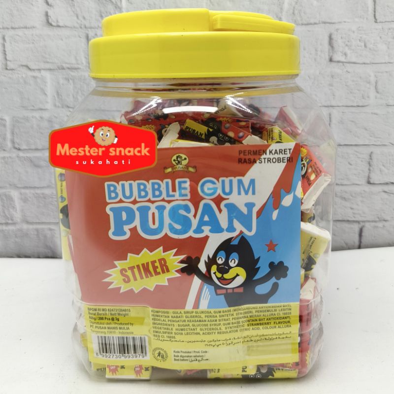 Jual Permen Bubblegum Pusan Toples isi 200 pcs | Shopee Indonesia