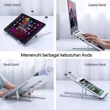 BESTOOL Laptop Stand Holder Portable Dudukan Tablet Aluminium Multifungsi Adjustable 7 Level