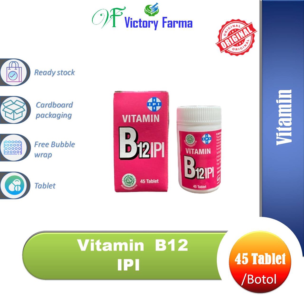 Jual Vitamin B12 IPI Botol @ 45 Tablet/ Vitamin B12 | Shopee Indonesia