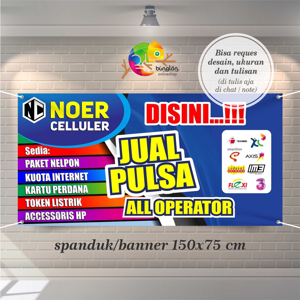 Jual Spanduk Banner Loket Pembayaran Konter Celluler Bisa Custom