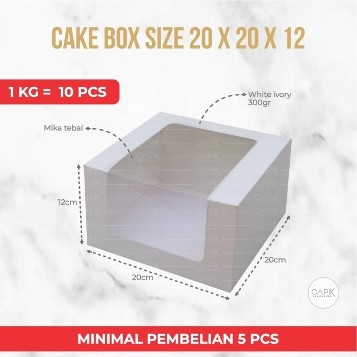 Jual Cake Box 20x20x12 Dus Kue Besar Box Kue Tebal Dus Kue 20x20 Shopee Indonesia