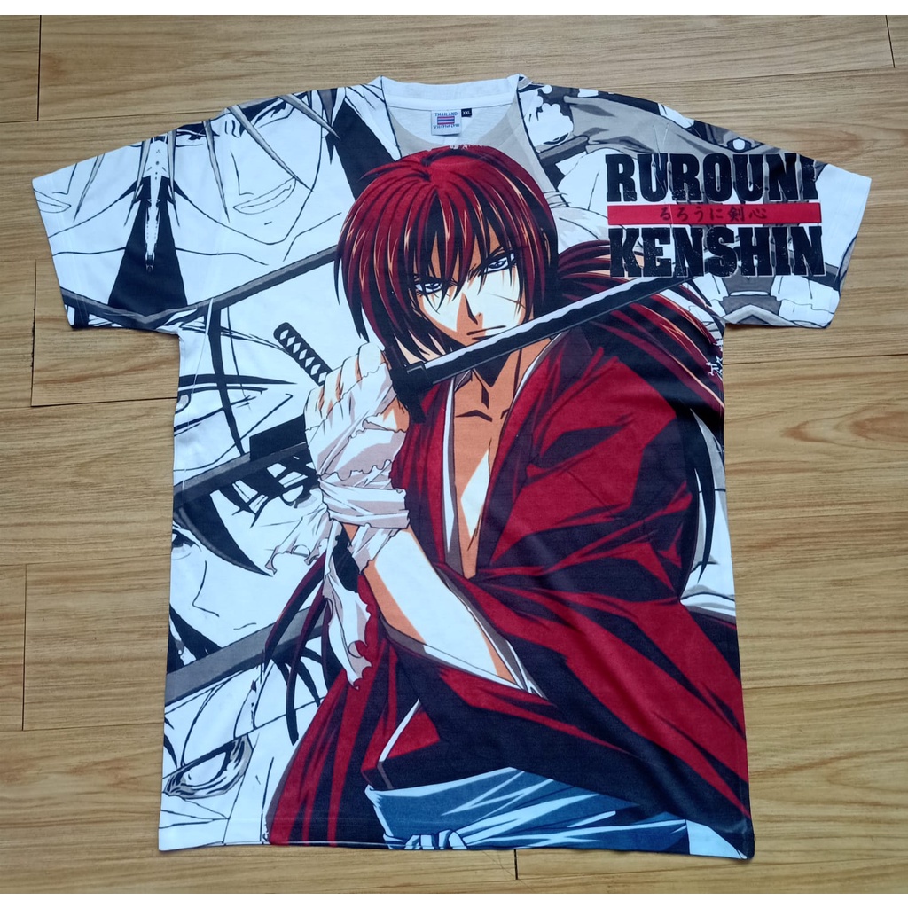 Jual KAOS RUROUNI KENSHIN PORTRAIT AOP, ALL OF PRINT DEPAN BELAKANG