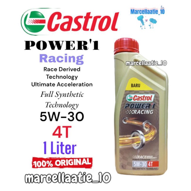 Jual OLI MESIN CASTROL POWER1 RACING 4T 5W-30 1LITER OLI MESIN CASTROL ...