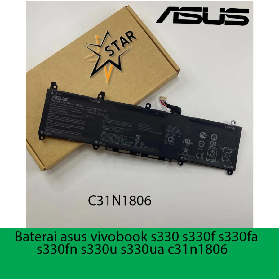 C31N1806 C31PIJ1 Laptop Akku für Asus VivoBook S13 X330U X330UA X330UN X330F X330FA X330FL X330FN S330 S330F S330FA S330FL S330FN S330U S330UA S330UN V330FA V330FN K330FA K330FN I330FN R330UN 42Wh