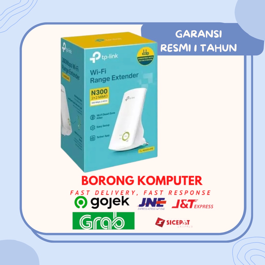 TP-LINK TL-WA854RE Wi-Fi Range Extender – 300Mbps, Universal Repeater, Easy Setup, White